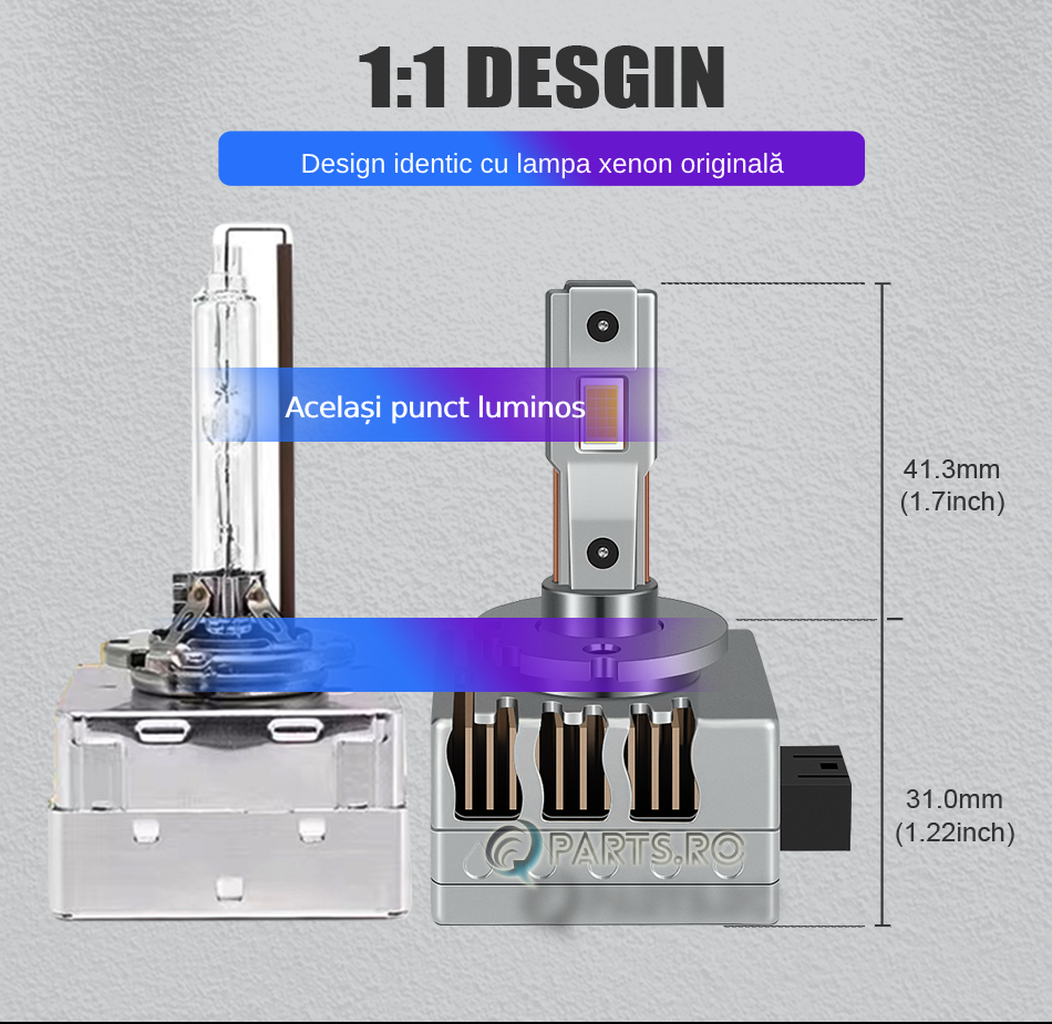 Kit LED D3S 6000k 8000 lumeni 90W / set