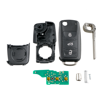 Cheie completa compatibila Volkswagen Skoda Seat model nou, telecomanda 433mhz, cip ID48